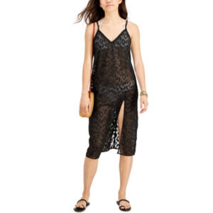 Miken Women Animal Print Swim Cover Up Black Size M